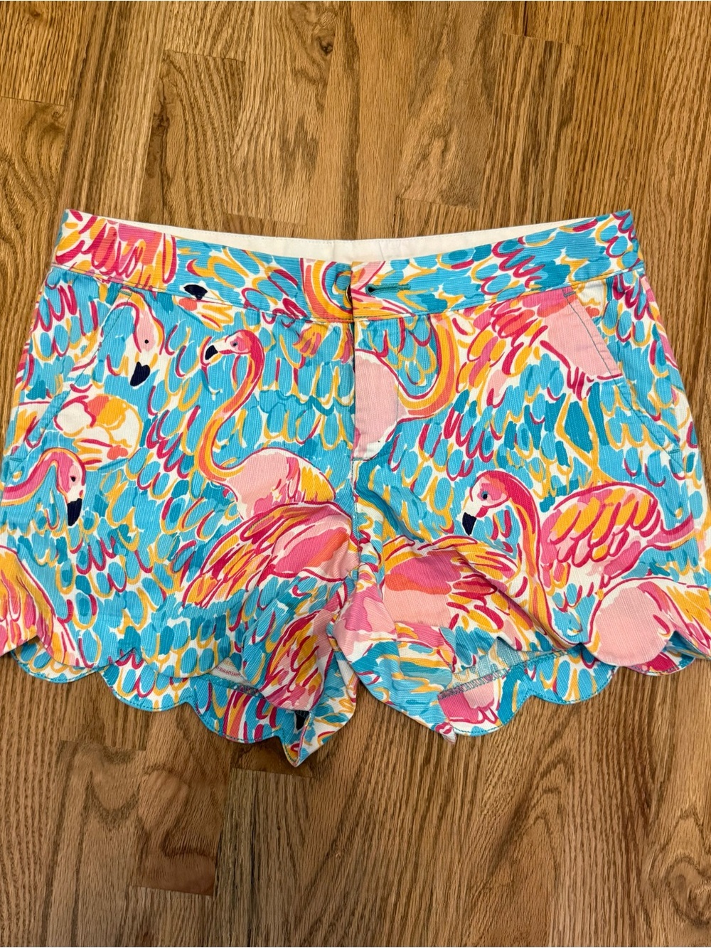 Lilly Pulitzer Bright Flamingo Print Shorts - Pink & Turquoise